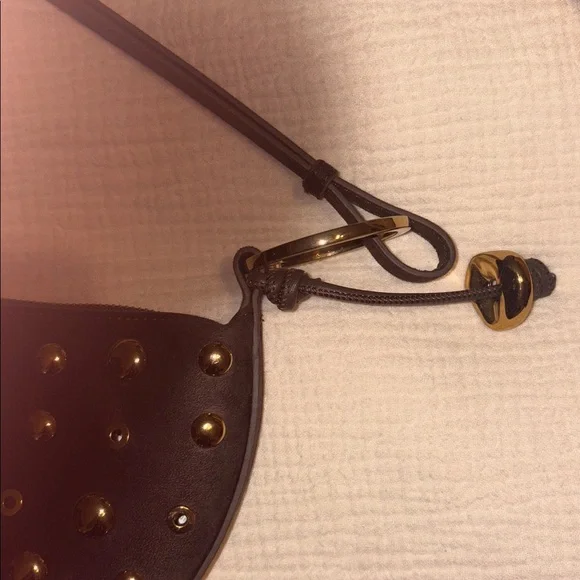 ZARA Studded Brown Shoulder Bag - Picture 4 of 5